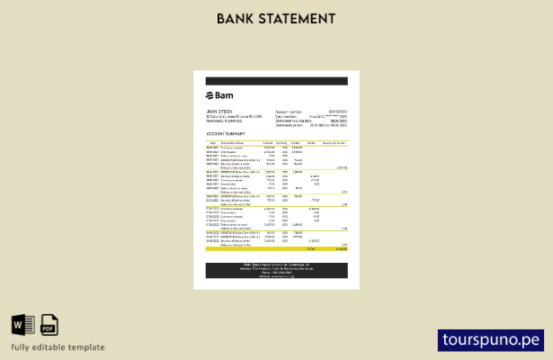 listo para imprimir plantilla de excel de extracto bancario de Guatemala Agromer